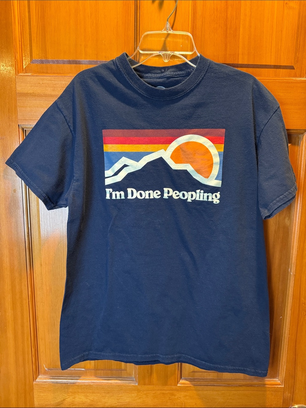 DOM Navy Graphic Men’s Tee – I'm Done Peopling Size Medium